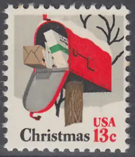 USA Michel 1318 / Scott 1730 postfrisch EINZELMARKE - Weihnachten: Briefkasten