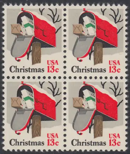 USA Michel 1318 / Scott 1730 postfrisch BLOCK - Weihnachten: Briefkasten