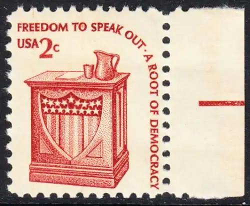 USA Michel 1321 / Scott 1582 postfrisch EINZELMARKE RAND rechts (a2) - Americana-Ausgabe: Rednerpult