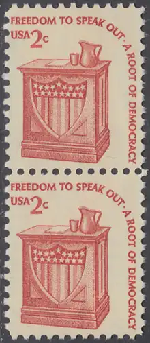 USA Michel 1321 / Scott 1582 postfrisch vert.PAAR - Americana-Ausgabe: Rednerpult