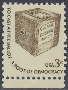 USA Michel 1322 / Scott 1584 postfrisch EINZELMARKE RAND unten - Americana-Ausgabe: Wahlurne