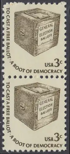 USA Michel 1322 / Scott 1584 postfrisch vert.PAAR - Americana-Ausgabe: Wahlurne