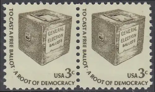 USA Michel 1322 / Scott 1584 postfrisch horiz.PAAR - Americana-Ausgabe: Wahlurne