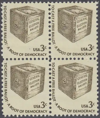 USA Michel 1322 / Scott 1584 postfrisch BLOCK - Americana-Ausgabe: Wahlurne