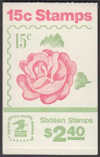 USA Michel 1354 / Scott 1737a postfrisch Markenheftchen(16) - Rosen: Red Masterpiece, Medaillon
