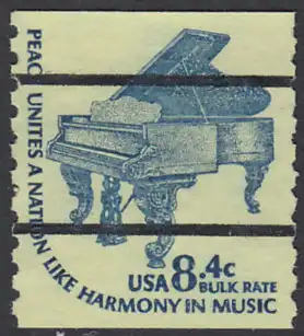 USA Michel 1355 / Scott 1615C postfrisch/precancelled EINZELMARKE (a1) - Americana-Ausgabe: Piano