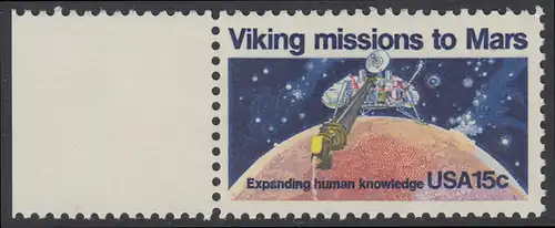 USA Michel 1356 / Scott 1759 postfrisch EINZELMARKE RAND links - 2. Jahrestag der Landung von Viking I auf dem Planeten Mars