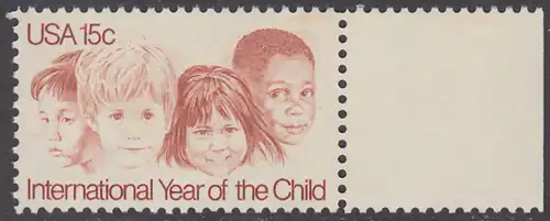 USA Michel 1373 / Scott 1772 postfrisch EINZELMARKE RAND rechts (a2) - Internationales Jahr des Kindes