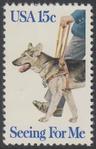 USA Michel 1390 / Scott 1787 postfrisch EINZELMARKE - Blindenhunde in Amerika