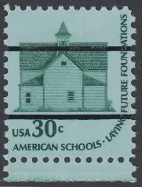 USA Michel 1394 / Scott 1606 postfrisch / precancelled EINZELMARKE RAND unten - Americana-Ausgabe: Morris Township School No. 2, Devils Lake, ND