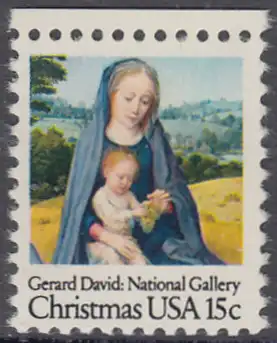 USA Michel 1402 / Scott 1799 postfrisch EINZELMARKE RAND oben - Weihnachten: Madonna mit Kind