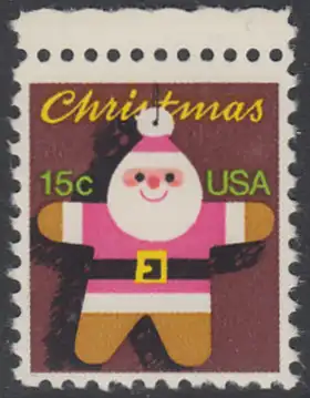 USA Michel 1403 / Scott 1800 postfrisch EINZELMARKE RAND oben - Weihnachten: Santa Claus 