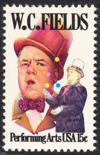 USA Michel 1410 / Scott 1803 postfrisch EINZELMARKE (a2) - Darstellende Künste und Künstler: W. C. Fields; Schauspieler und Artist, als Jongleur