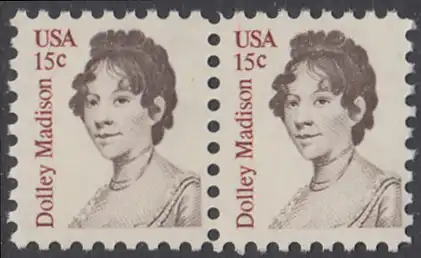 USA Michel 1428 / Scott 1822 postfrisch horiz.PAAR - Amerikanische Persönlichkeiten: Dolly Madison, Präsidentengattin