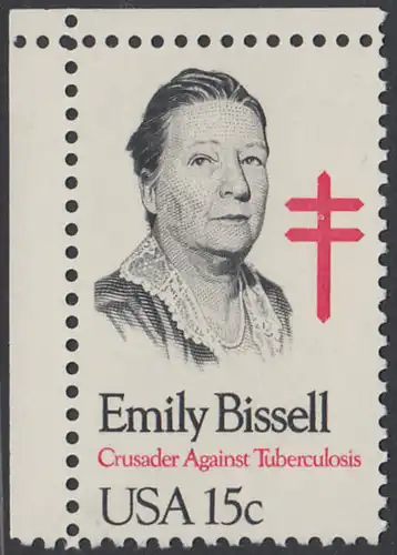 USA Michel 1429 / Scott 1823 postfrisch EINZELMARKE ECKRAND oben links - Emily Bissell (1861-1948), Kämpferin gegen die Tuberkulose