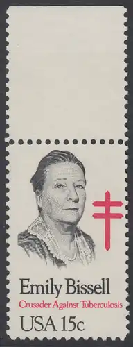 USA Michel 1429 / Scott 1823 postfrisch EINZELMARKE RAND oben - Emily Bissell (1861-1948), Kämpferin gegen die Tuberkulose
