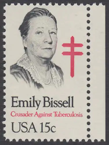 USA Michel 1429 / Scott 1823 postfrisch EINZELMARKE RAND rechts - Emily Bissell (1861-1948), Kämpferin gegen die Tuberkulose