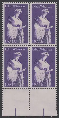 USA Michel 1439 / Scott 1832 postfrisch BLOCK RÄNDER unten - Edith Wharton, Schriftstellerin