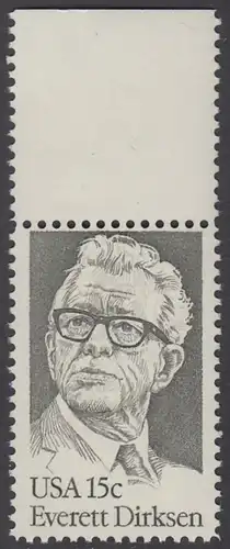 USA Michel 1455 / Scott 1874 postfrisch EINZELMARKE RAND oben - Everett Dirksen (1896-1969), Politiker