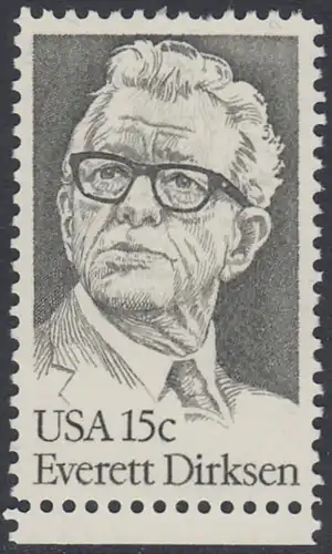 USA Michel 1455 / Scott 1874 postfrisch EINZELMARKE RAND unten - Everett Dirksen (1896-1969), Politiker