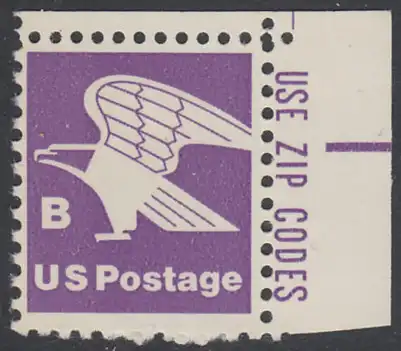 USA Michel 1457A / Scott 1818 postfrisch EINZELMARKE ECKRAND oben rechts m/ ZIP-Emblem - Adler, Emblem der US-Post