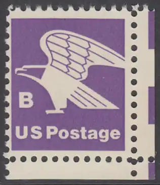 USA Michel 1457A / Scott 1818 postfrisch EINZELMARKE ECKRAND unten rechts - Adler, Emblem der US-Post