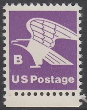 USA Michel 1457A / Scott 1818 postfrisch EINZELMARKE RAND unten (a1) - Adler, Emblem der US-Post