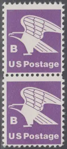 USA Michel 1457A / Scott 1818 postfrisch vert.PAAR (a1) - Adler, Emblem der US-Post