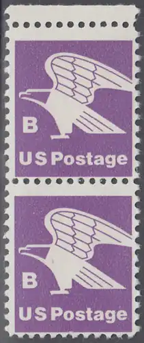 USA Michel 1457A / Scott 1818 postfrisch vert.PAAR RAND oben - Adler, Emblem der US-Post