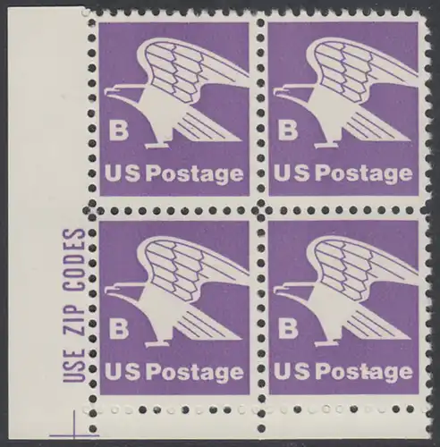 USA Michel 1457A / Scott 1818 postfrisch ZIP-BLOCK (ll) - Adler, Emblem der US-Post