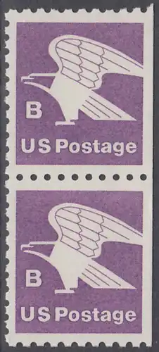 USA Michel 1457D / Scott 1819 postfrisch vert.PAAR (rechts ungezähnt) - Adler, Emblem der US-Post