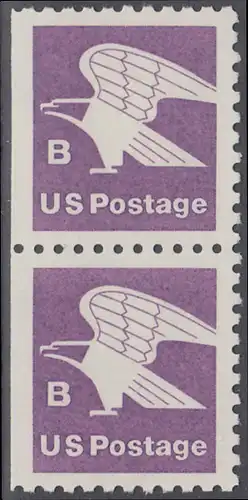 USA Michel 1457D / Scott 1819 postfrisch vert.PAAR (links ungezähnt) - Adler, Emblem der US-Post