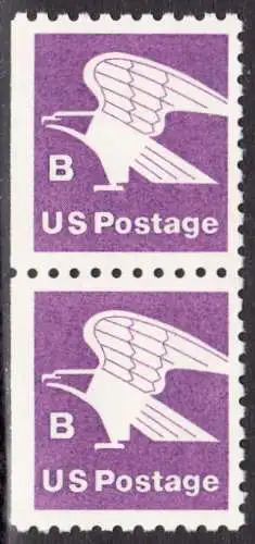 USA Michel 1457D / Scott 1819 postfrisch vert.PAAR (links ungezähnt) - Adler, Emblem der US-Post