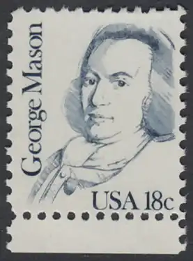 USA Michel 1468 / Scott 1858 postfrisch EINZELMARKE RAND unten - Amerikanische Persönlichkeiten: George Mason (1725-1792), Politiker