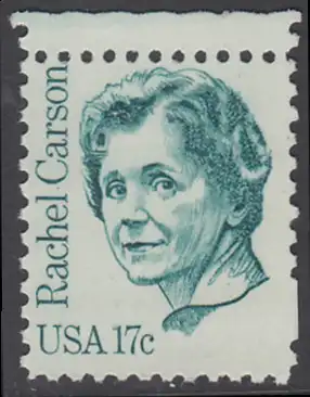 USA Michel 1489 / Scott 1857 postfrisch EINZELMARKE RAND oben - Amerikanische Persönlichkeiten: Rachel Carson (1907-1964), Biologin