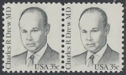 USA Michel 1490 / Scott 1865 postfrisch horiz.PAAR - Amerikanische Persönlichkeiten: Charles R. Drew (1904-1950), Arzt