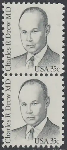 USA Michel 1490 / Scott 1865 postfrisch vert.PAAR - Amerikanische Persönlichkeiten: Charles R. Drew (1904-1950), Arzt