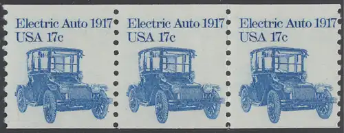 USA Michel 1492 / Scott 1906 postfrisch horiz.STRIP(3) - Fahrzeuge: Elektroauto