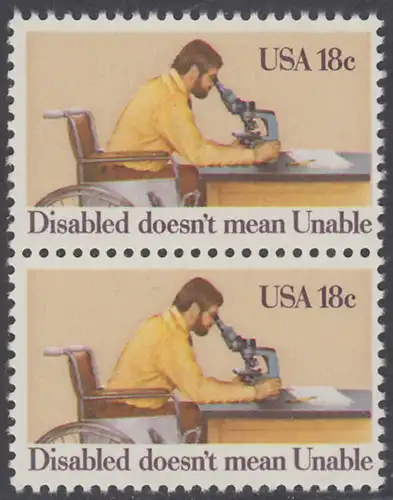USA Michel 1497 / Scott 1925 postfrisch vert.PAAR - Internationales Jahr der Behinderten