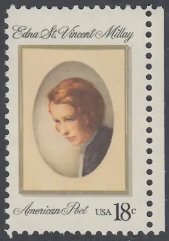 USA Michel 1498 / Scott 1926 postfrisch EINZELMARKE RAND rechts (a1) - Edna St. Vincent Millay (1892-1950), Dichterin