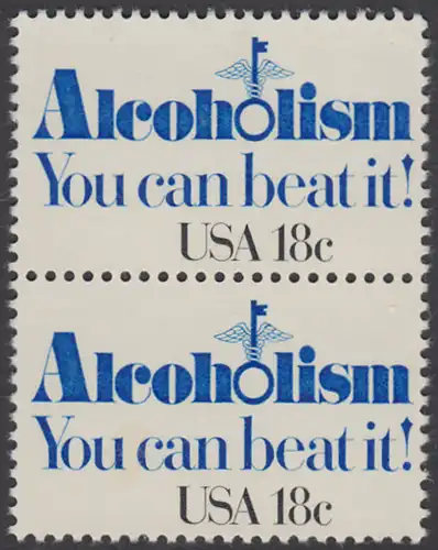USA Michel 1499 / Scott 1927 postfrisch vert.PAAR - Kampf gegen den Alkoholismus