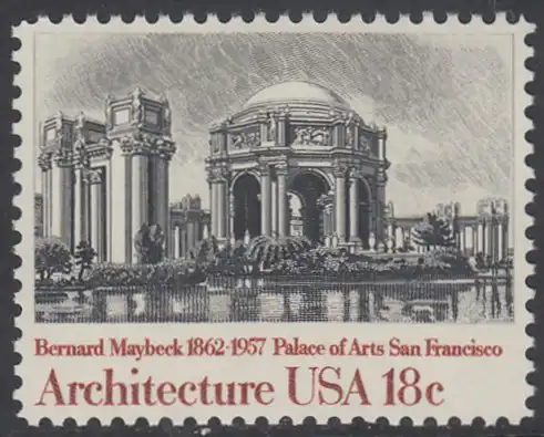 USA Michel 1502 / Scott 1930 postfrisch EINZELMARKE - Amerikanische Architektur: Kunstmuseum San Francisco, CA 