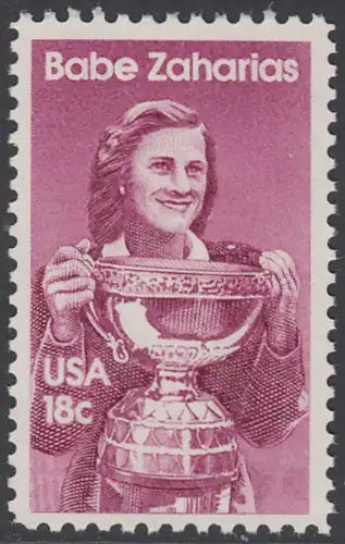 USA Michel 1504 / Scott 1932 postfrisch EINZELMARKE - Sportler: Mildred D. -Babe- Zaharias (1911-1956), Basketball- und Golfspielerin