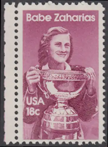 USA Michel 1504 / Scott 1932 postfrisch EINZELMARKE RAND links - Sportler: Mildred D. -Babe- Zaharias (1911-1956), Basketball- und Golfspielerin