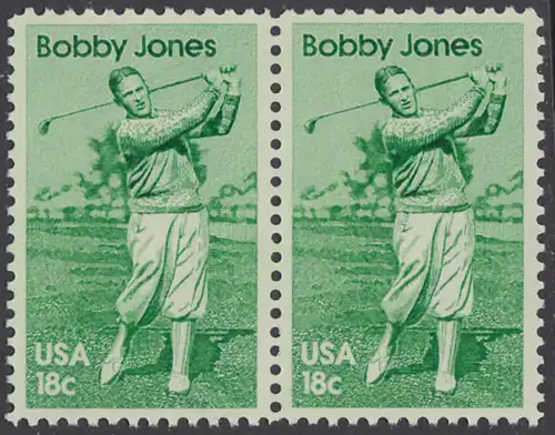 USA Michel 1505 / Scott 1933 postfrisch horiz.PAAR - Sportler: Robert -Bobby- T. Jones (1902-1971), Golfspieler