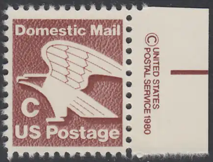USA Michel 1507 / Scott 1946 postfrisch EINZELMARKE RAND rechts m/ copyright symbol - Adler - Emblem der US-Post