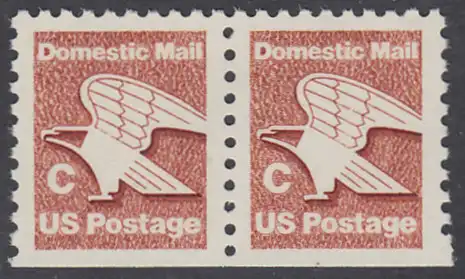 USA Michel 1508 / Scott 1948 postfrisch horiz.PAAR (unten ungezähnt) - Adler - Emblem der US-Post