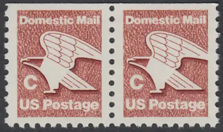 USA Michel 1508 / Scott 1948 postfrisch horiz.PAAR (oben ungezähnt) - Adler - Emblem der US-Post
