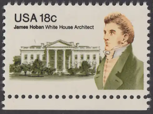 USA Michel 1509 / Scott 1935 postfrisch EINZELMARKE RAND unten - James Hoban (1762-1831), Architekt des Weißen Hauses