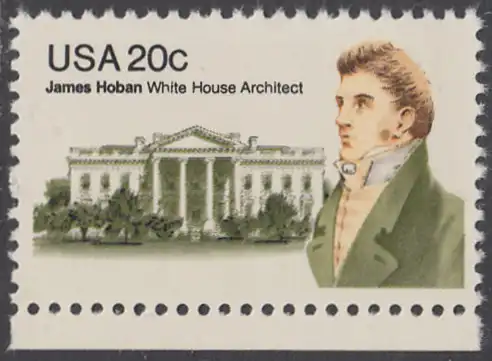 USA Michel 1510 / Scott 1936 postfrisch EINZELMARKE RAND unten - James Hoban (1762-1831), Architekt des Weißen Hauses